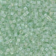 Miyuki Delica Perlen 11/0 - Pearl lined transparent pale green mist ab DB-1675 
